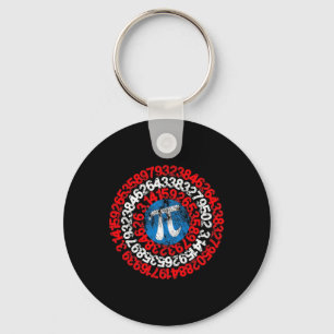 Mathematician Captain Pi Superhero Math Nerd Geek  Key Ring