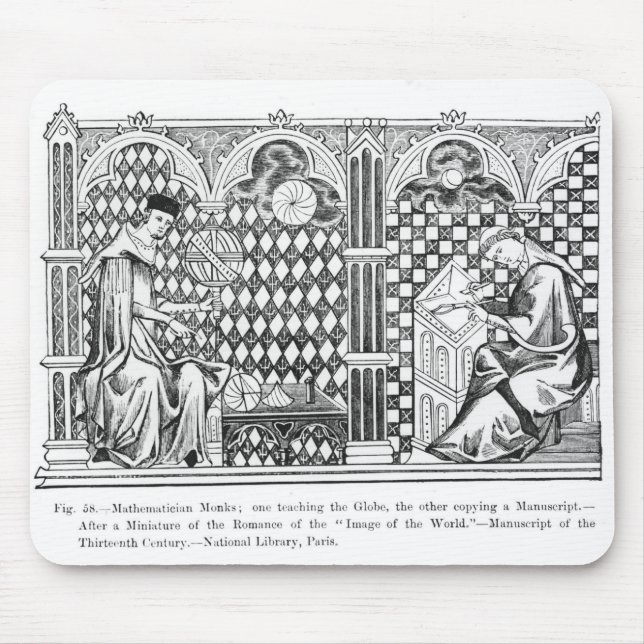 Mathematician Monks: one teaching the Globe Mouse Mat (Front)