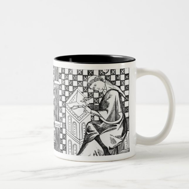 Mathematician Monks: one teaching the Globe Two-Tone Coffee Mug (Right)