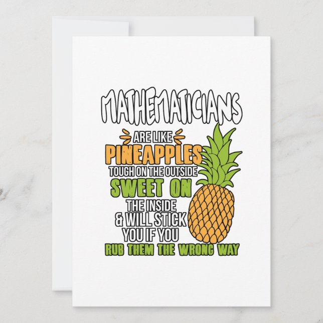 Mathematicians Are Like Pineapples. Holiday Card (Front)
