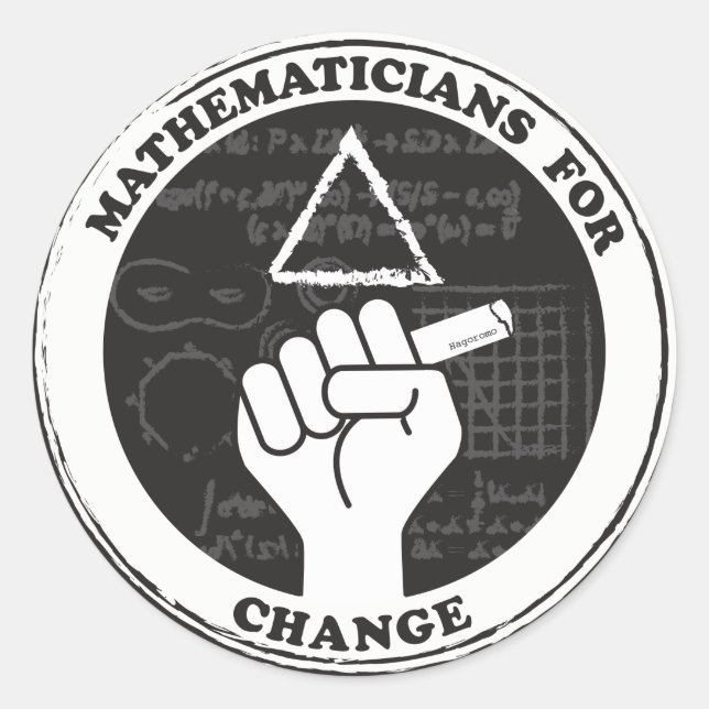 Mathematicians for Change stickers (Front)