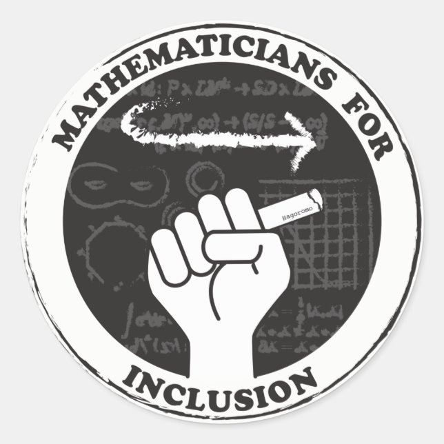 Mathematicians for Inclusion stickers (Front)