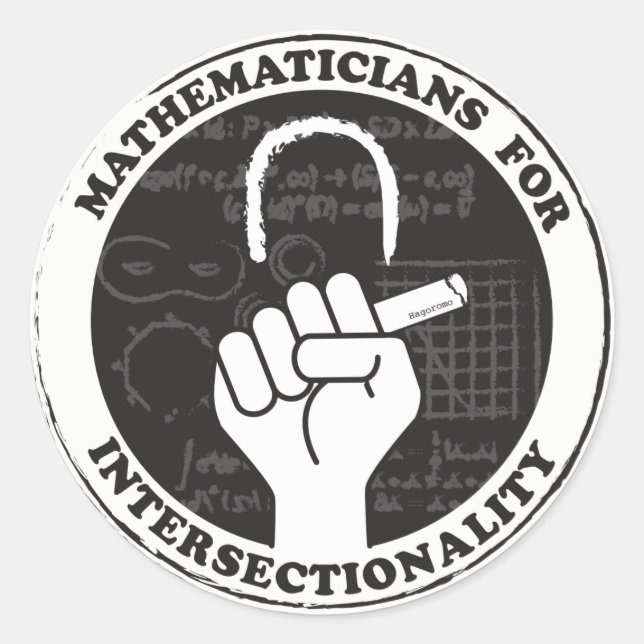 Mathematicians for Intersectionality stickers (Front)