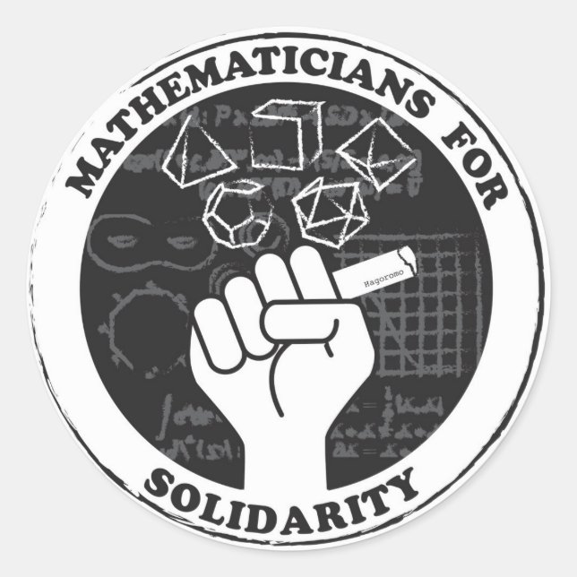 Mathematicians for Solidarity Stickers (Front)
