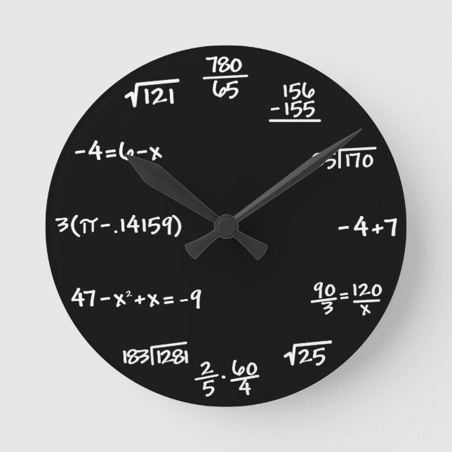 Mathematics Chalkboard Clock - Mathematician (Front)
