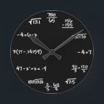Mathematics Chalkboard Clock - Mathematician<br><div class="desc">Perfect clock for math student,  teachers,  engineers,  physicists,  doctors,  dentists,  or anyone who just likes a creative chalkboard-like clock</div>
