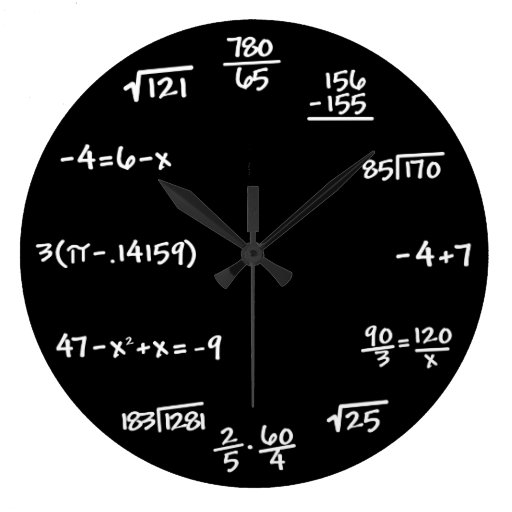 Image of Mathematics Chalkboard Clock - Mathematician