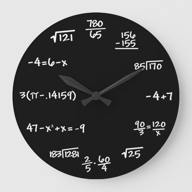 Mathematics Chalkboard Clock - Mathematician (Front)