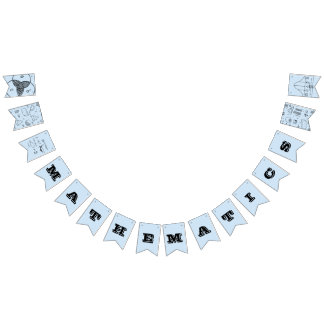 Mathematics Class | Black & Pastel Blue Decor Bunting