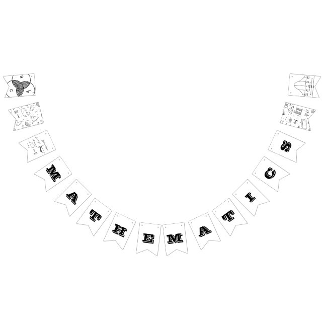 Mathematics Class | Black & White Minimalist Decor Bunting (All)