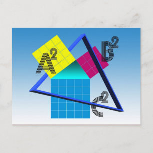 Mathematics, colourful design postcard