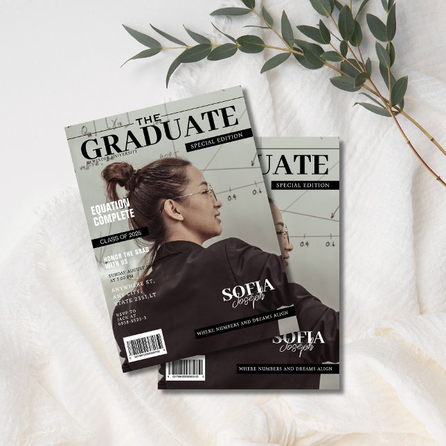 mathematics engineering magazine photo graduation invitation (Creator Uploaded)