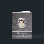 Mathematics Equation Numbers Calculator Chalkboard Thank You Card<br><div class="desc">Unique thank you card for math lovers. The illustration represents a boy in a calculator costume. Personalise the text with your own information. Coordinated products can be found in my store. Illustrated and designed by Patricia Alvarez.</div>