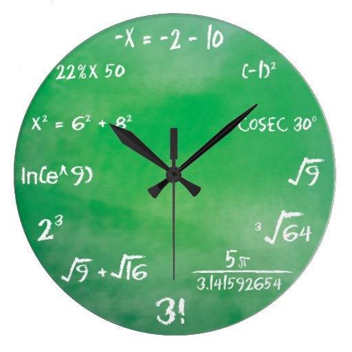 Image of Mathematics Equation Quiz for Geeks Large Clock