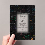 Mathematics Equations Math Formulas Birthday Acrylic Invitations<br><div class="desc">A colourful mathematics equations and formulas pattern on a black background. An ideal design for math teachers,  mathematic enthusiasts,  scientists,  math students,  mathematics tutors,  arithmetic etc. A modern math pattern for back to school students and teachers etc.</div>