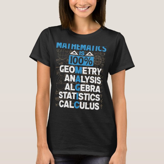 Mathematics It Is 100 Magic Awesome  Math Teacher T-Shirt (Front)