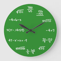 Mathematics Math Chalkboard Wall Clock