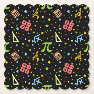 Mathematics Math Lover Stars and Sparkles Paper Coaster