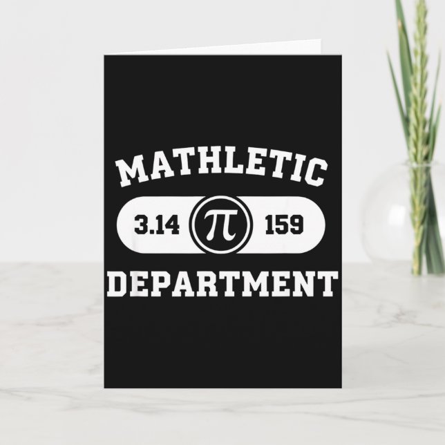 Mathematics Mathletic Department Pi 3.14 159  Card (Front)