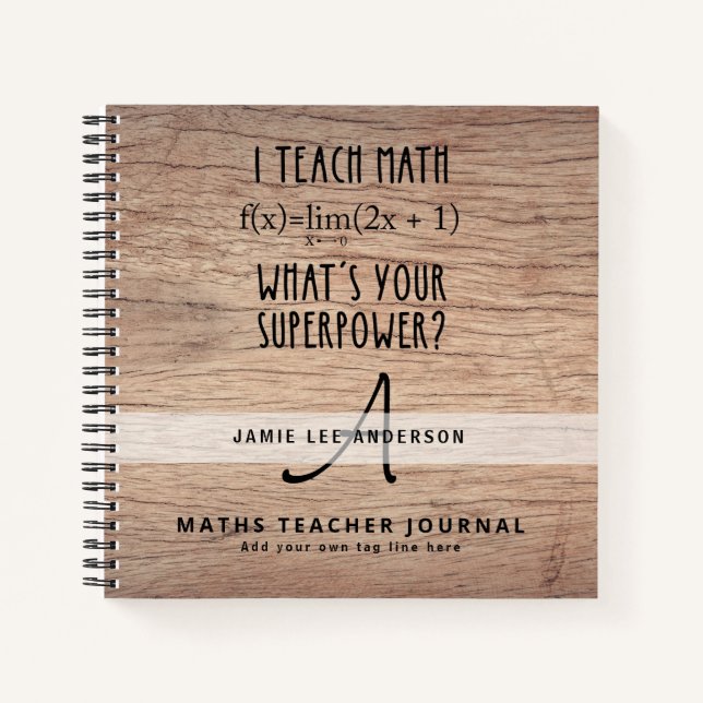Mathematics Maths Teacher Monogram Journal (Front)