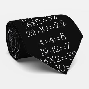 mathematics problems on black tie