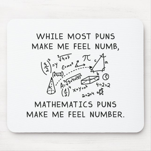 Mathematics Puns Mouse Mat (Front)
