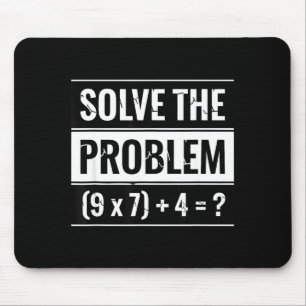 Mathematics Solve The Problem (9 X 7) + 4 = _ Math Mouse Mat