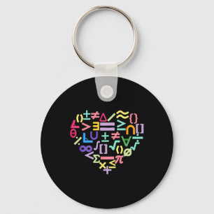 Mathematics Symbols Heart Fun Valentines Day Math Key Ring