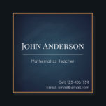 Mathematics Teacher Blue Chalkboard Elegant Tutor Square Business Card<br><div class="desc">These simple,  elegant business cards would be perfect for mathematics teacher or tutor. Easily add your own details by clicking on the "customise this template" option. If you have any design related questions/requests,  please do not hesitate to contact us.</div>