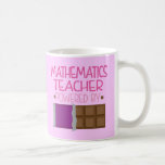 Mathematics Teacher Chocolate Gift for Her Coffee Mug<br><div class="desc">This funny Mathematics Teacher powered by chocolate quote with candy bar makes a great gift idea for a female Mathematics Teacher.</div>