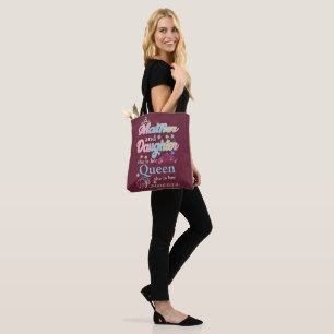 Mather and daughter she is her queen, tote bag