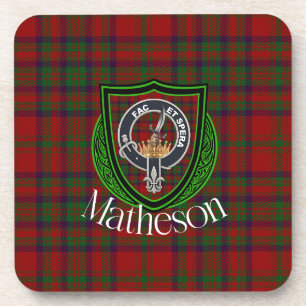 Matheson Scottish Clan Tartan & Crest Coaster