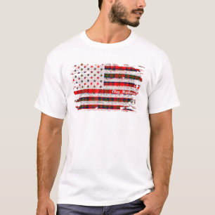 Matheson Surname American Flag Scottish Clan Tarta T-Shirt