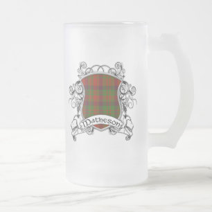Matheson Tartan Shield Frosted Glass Beer Mug