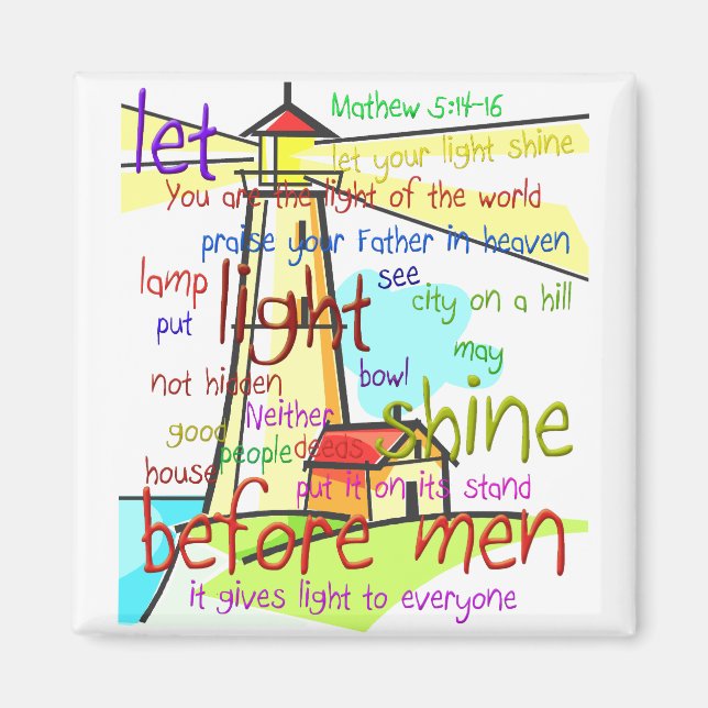 Mathew 5:14-16 Lighthouse 1 Magnet (Front)