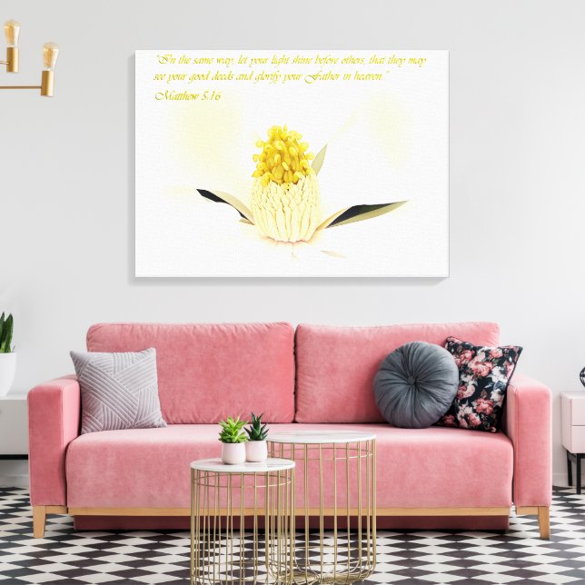Mathew 5:16 Inspirational Canvas Print (Insitu(LivingRoom))