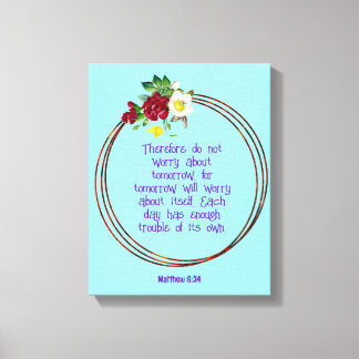 Mathew 6: 24 | Motivational bible Quotes Verse Canvas Print