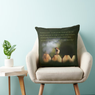 Mathew 6:26 Birds of the air Cushion