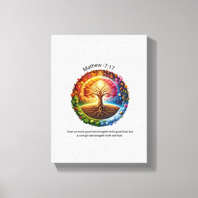 Mathew 7:27 Even so every good tree bringeth forth Canvas Print (Front)