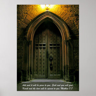 Mathew 7:7 Large Door Poster