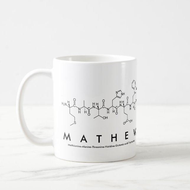 Mathew peptide name mug (Left)