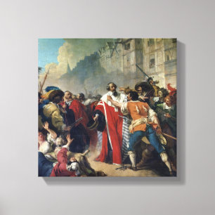 Mathieu Mole being stopped by the Parisian crowd o Canvas Print