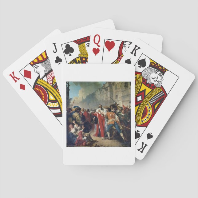 Mathieu Mole being stopped by the Parisian crowd o Playing Cards (Back)