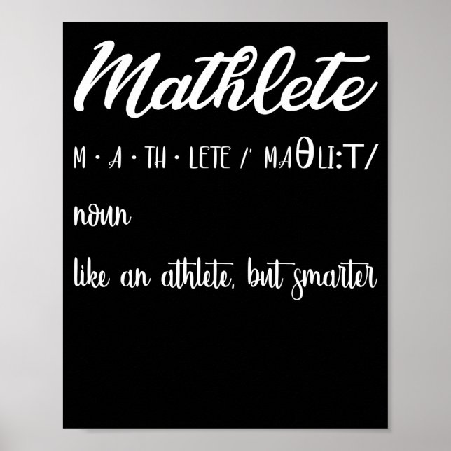 Mathlete Definition Math Nerd Geek Poster (Front)