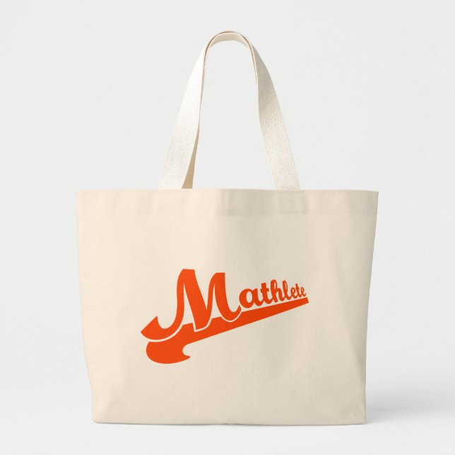 Mathlete slogan for math lovers large tote bag (Front)