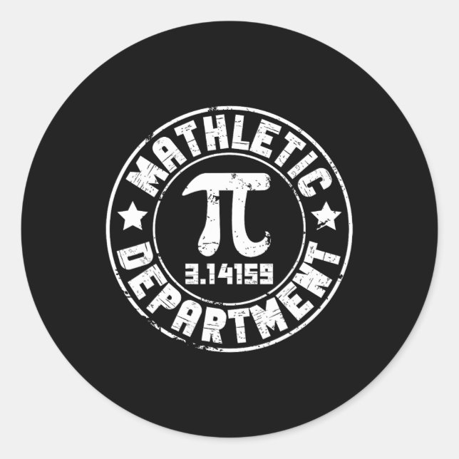 Mathletic Department 3.14159 Pi Day Math Teacher V Classic Round Sticker (Front)