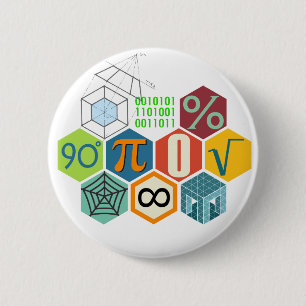 maths 6 cm round badge