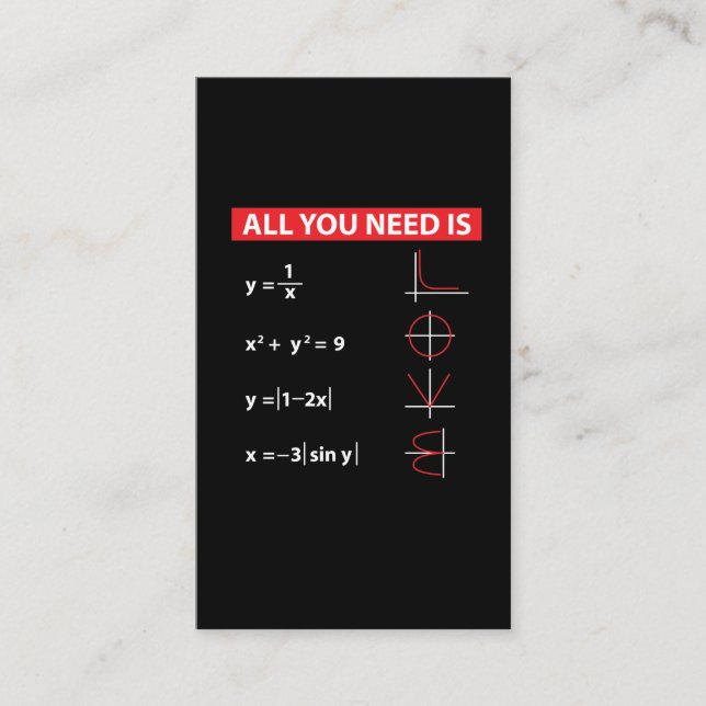 Maths Algebra Mathematics Teacher Gift Idea Business Card (Front)