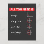 Maths Algebra Mathematics Teacher Gift Idea Postcard<br><div class="desc">All You Need Is Love Math. A nice Gift Idea for a mathematician Student and Math Teacher.</div>