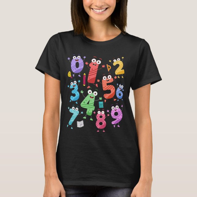 Maths Day Costume Idea For Kids & Teacher Numbers  T-Shirt (Front)